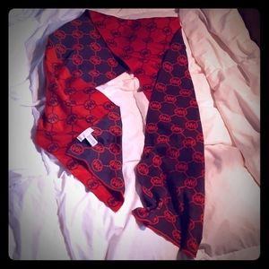 Michael Kors Logo Dark Gray and Orange Scarf